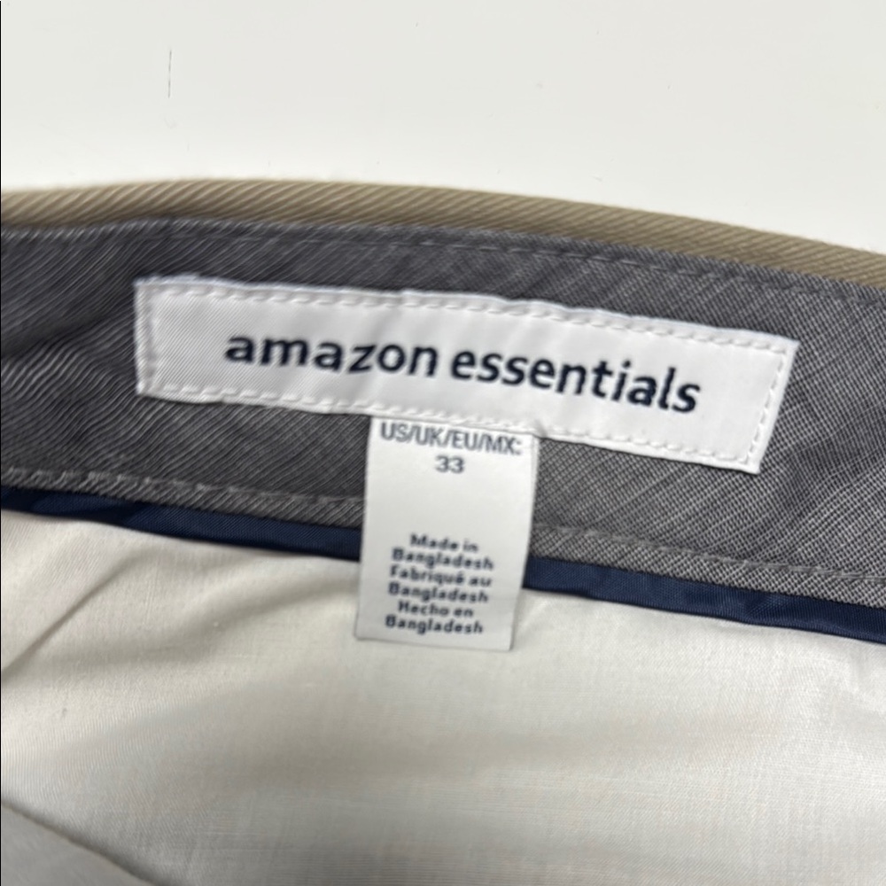 Amazon Essentials Men's Tan Flat Front Shorts - image 3